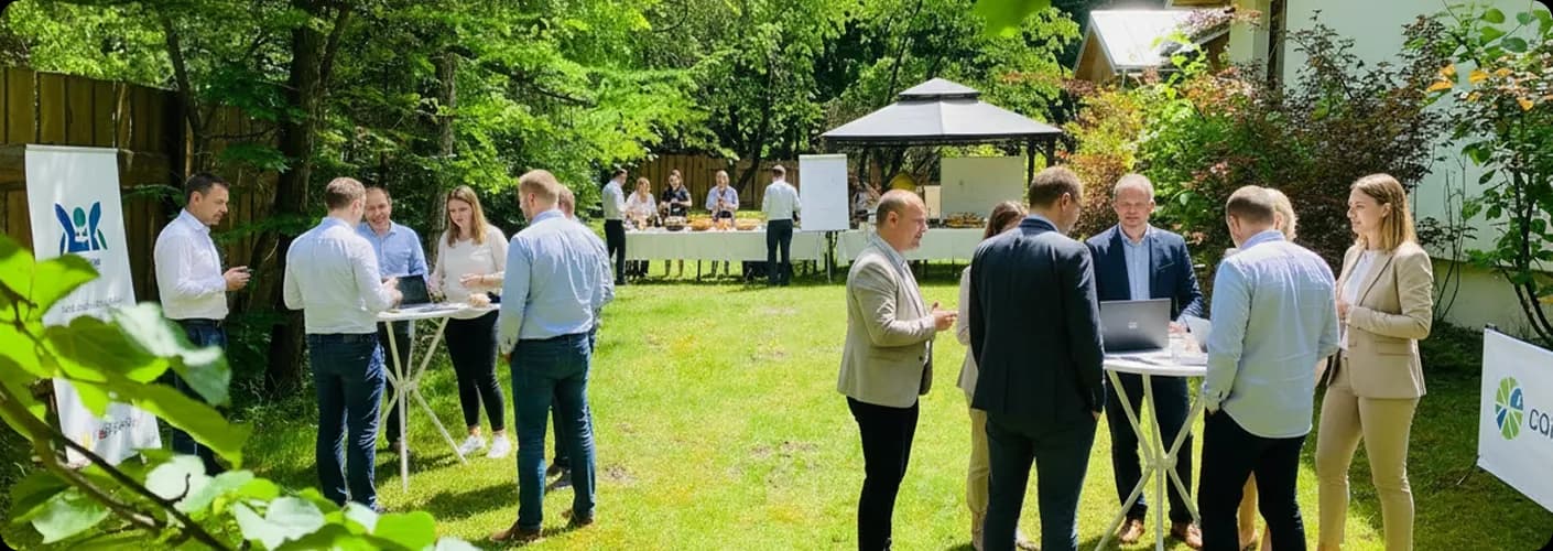 impreza firmowa w ogrodzie